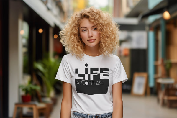 "Life is Contrast" Unisex t-shirt, 100% ring-spun cotton